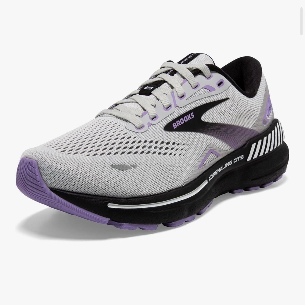 Brooks Gray and Purple Athletic Shoes with Breathable Mesh